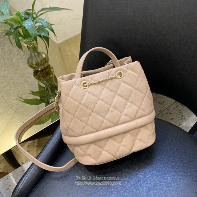 Chanel女包 AS0894 2019秋冬菱格抽繩桶包系列 小牛皮壓魚子醬 香奈兒手提桶包 Chanel肩背包  djc3216